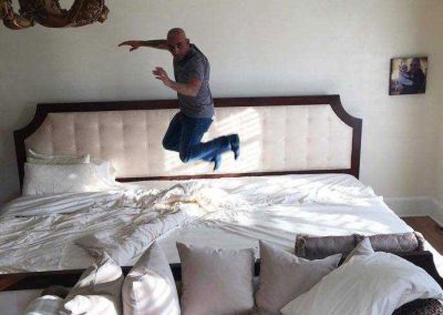 Ultrabed Mattress Customer Doing A Celebratory Jump
