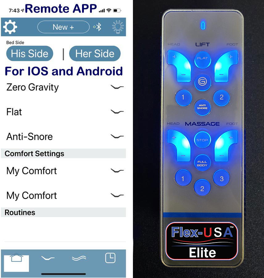 Smart Bed Phone App and Remote