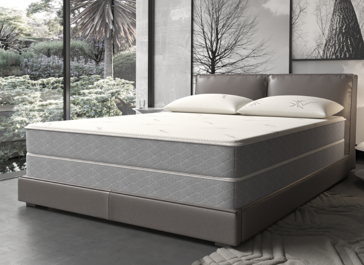 Couple on Hybrid Mattress at Bed Store